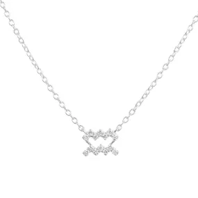 Diamond Zodiac Silver Necklace Aquarius