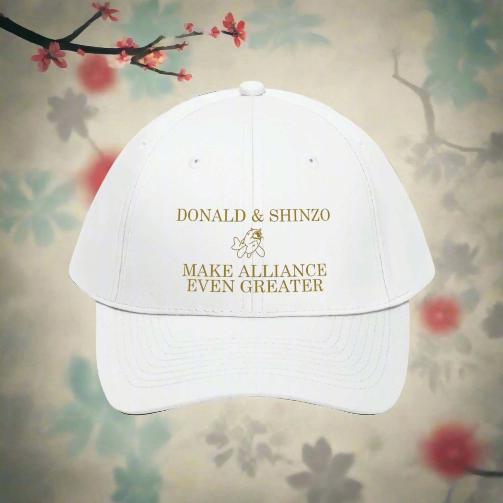 Exclusive Donald Trump and Shinzo Abe Friendship Hat with Beautiful Koi Fish Design