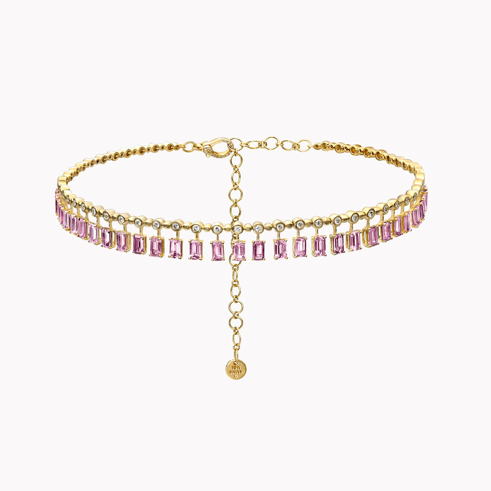 Dot-Dash Pink Sapphire & Diamond Choker