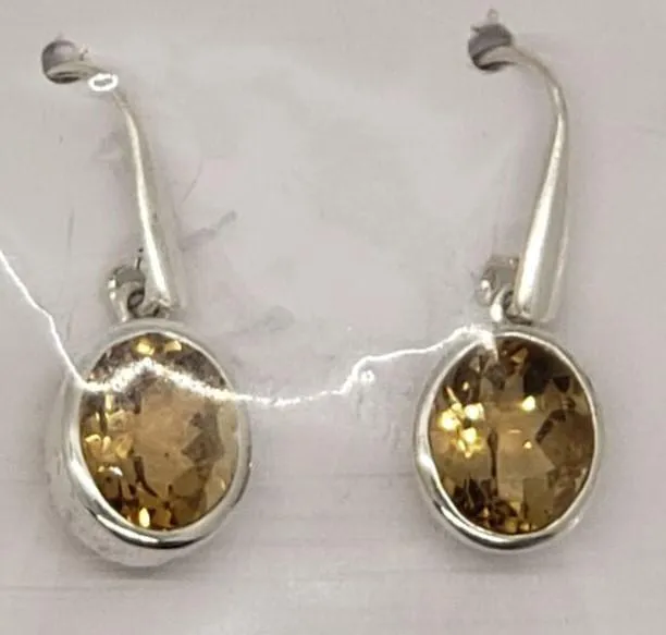 Earrings, Citrine SS