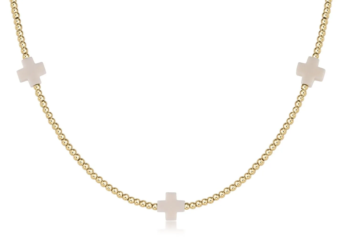 ENewton 15 Choker 2mm Gold Off White Signature Cross Necklace