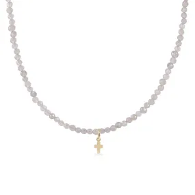 ENewton 3mm 15" Labradorite Gemstone Signature Cross Choker