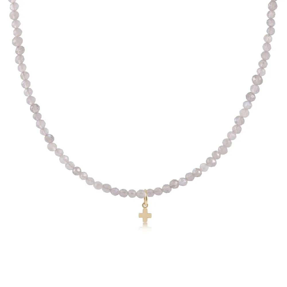 ENewton 3mm 15" Labradorite Gemstone Signature Cross Choker