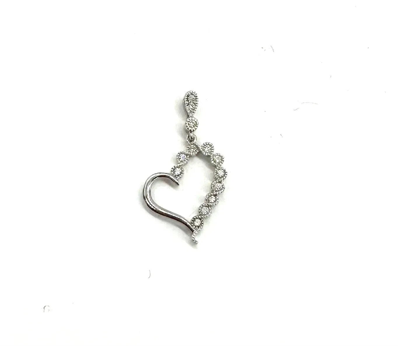 Filagree 1/5 Ctw Open Heart Pendant