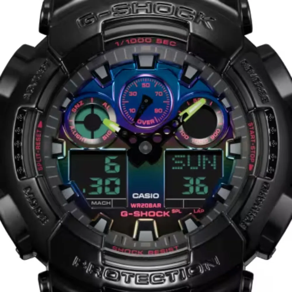 G-Shock Analog Digital GA-100 Series - Black/Multi-Color Accents