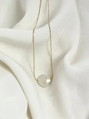 Gold Rainbow Moonstone Necklace