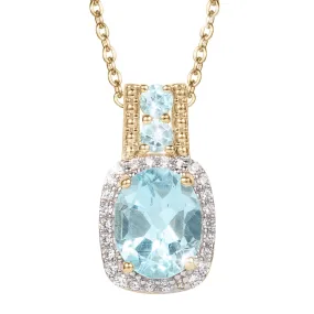 Golden Serenity Blue Topaz Pendant