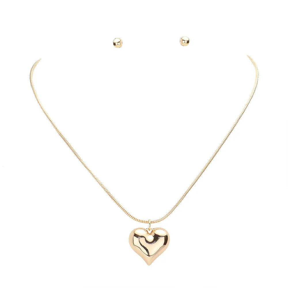 Heart Pendant Jewelry Set