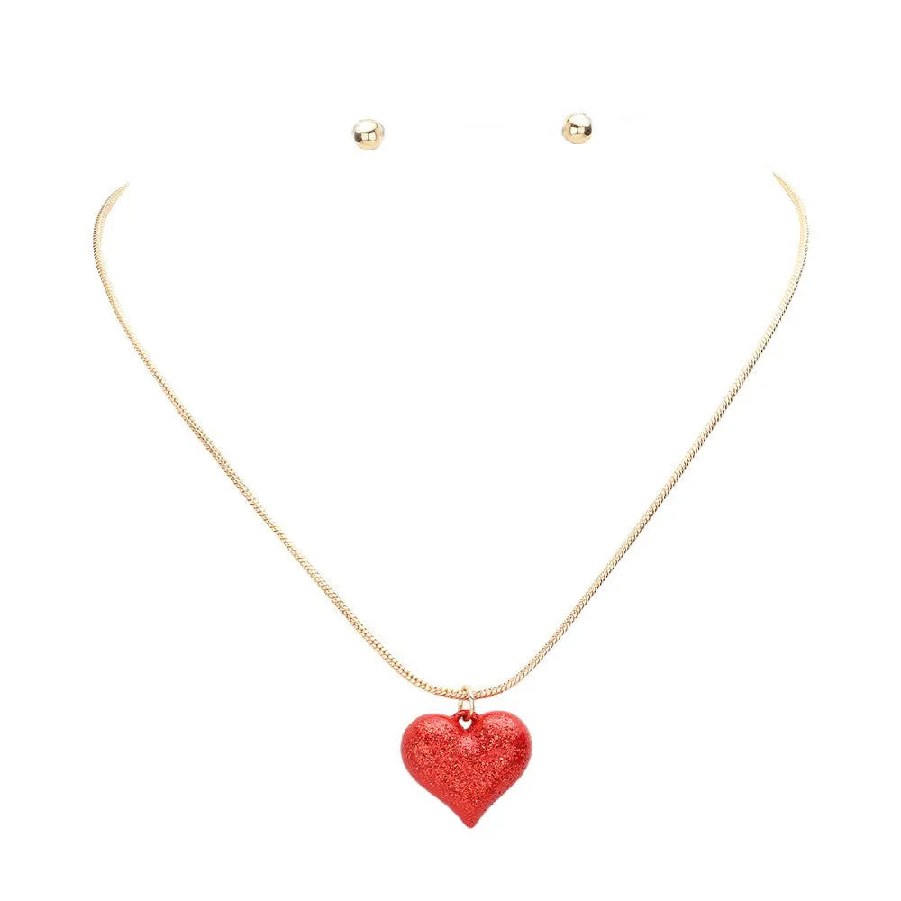 Heart Pendant Jewelry Set