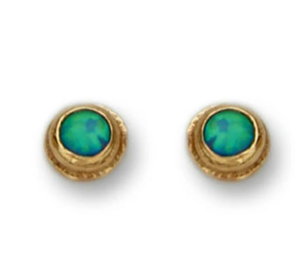 Israeli earrings set with opals - Gold earrings