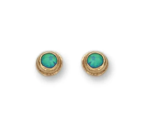 Israeli earrings set with opals - Gold earrings