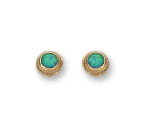 Israeli earrings set with opals - Gold earrings