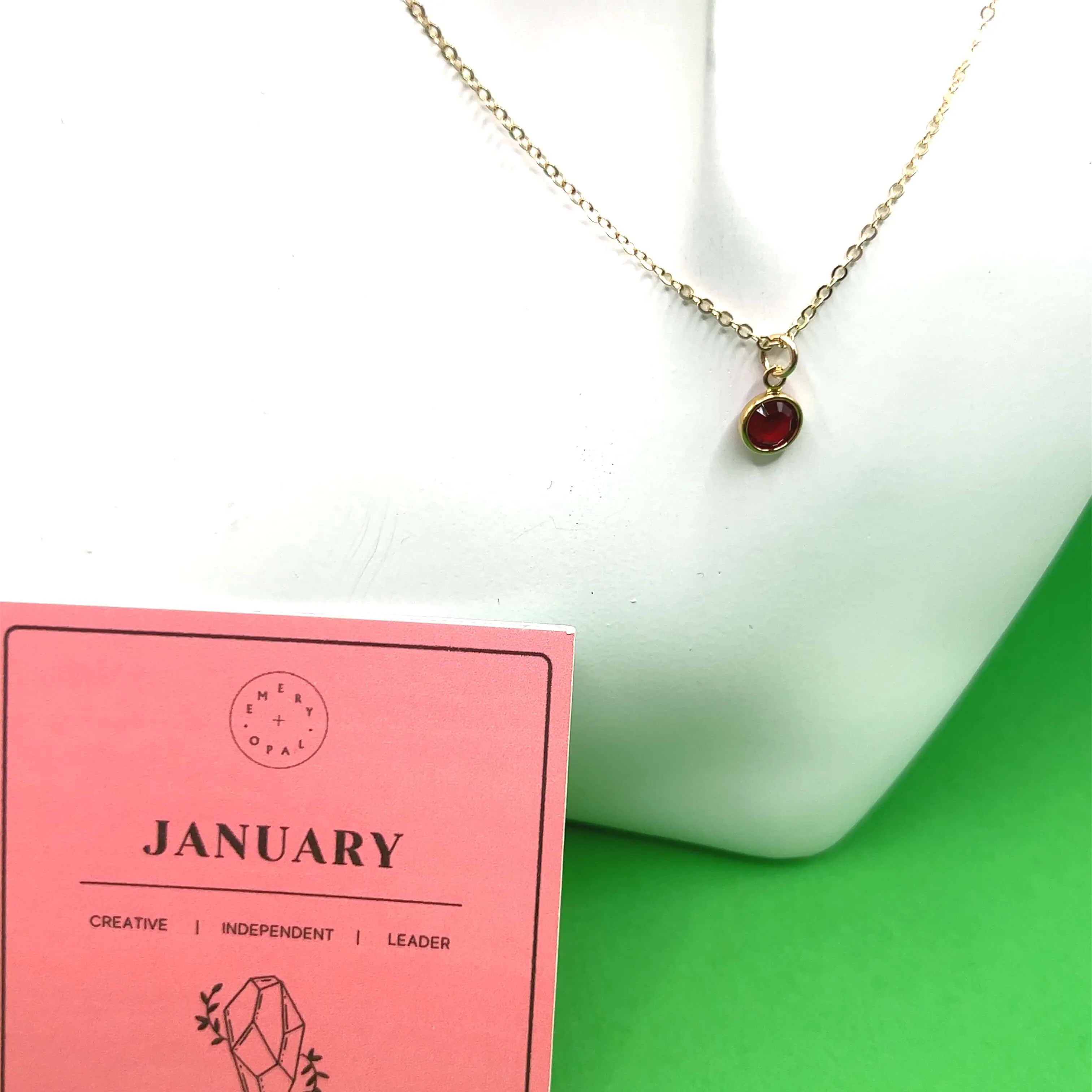 January Swarovski Birthstone Necklace - 14k Gold-Filled