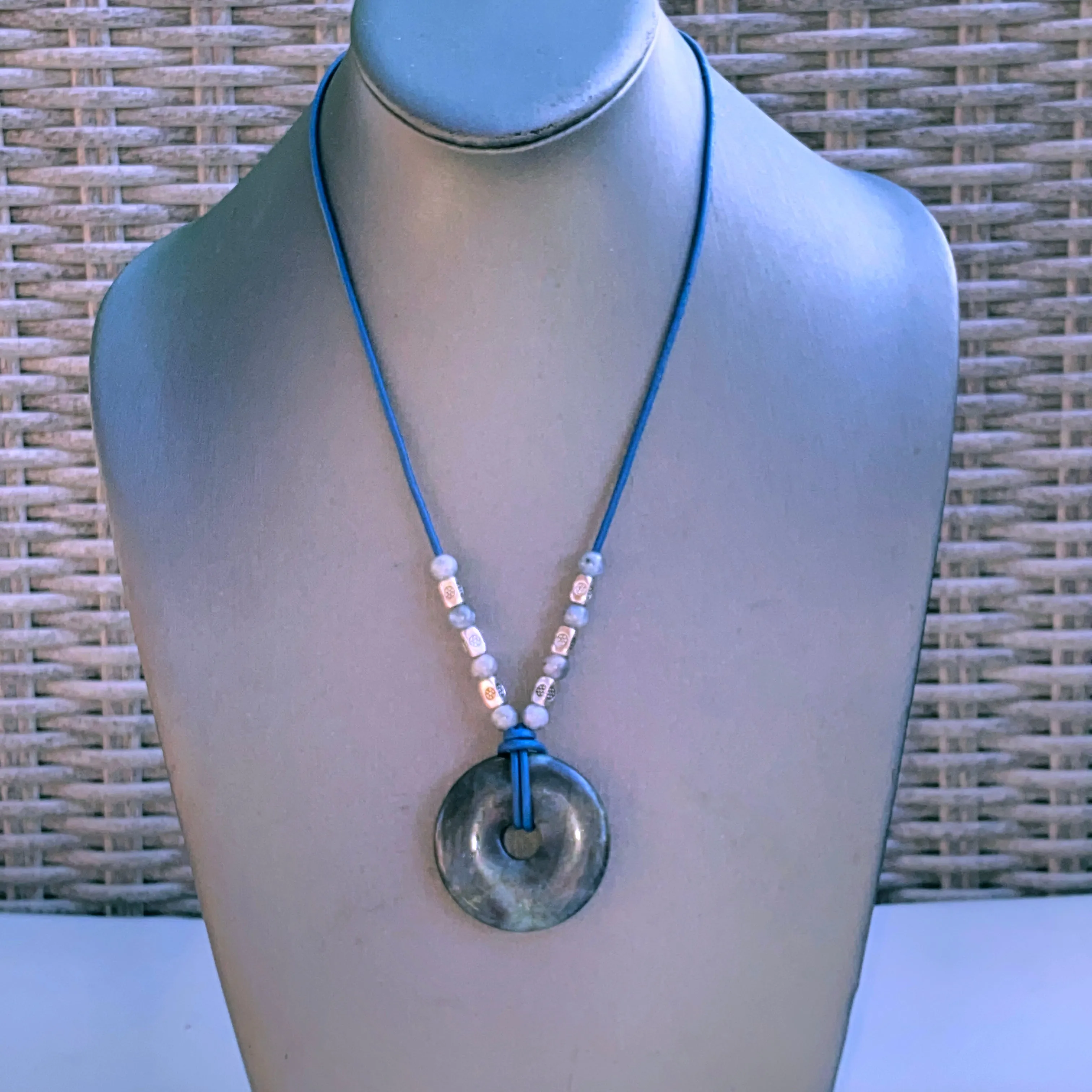 Labradorite Donut Necklace