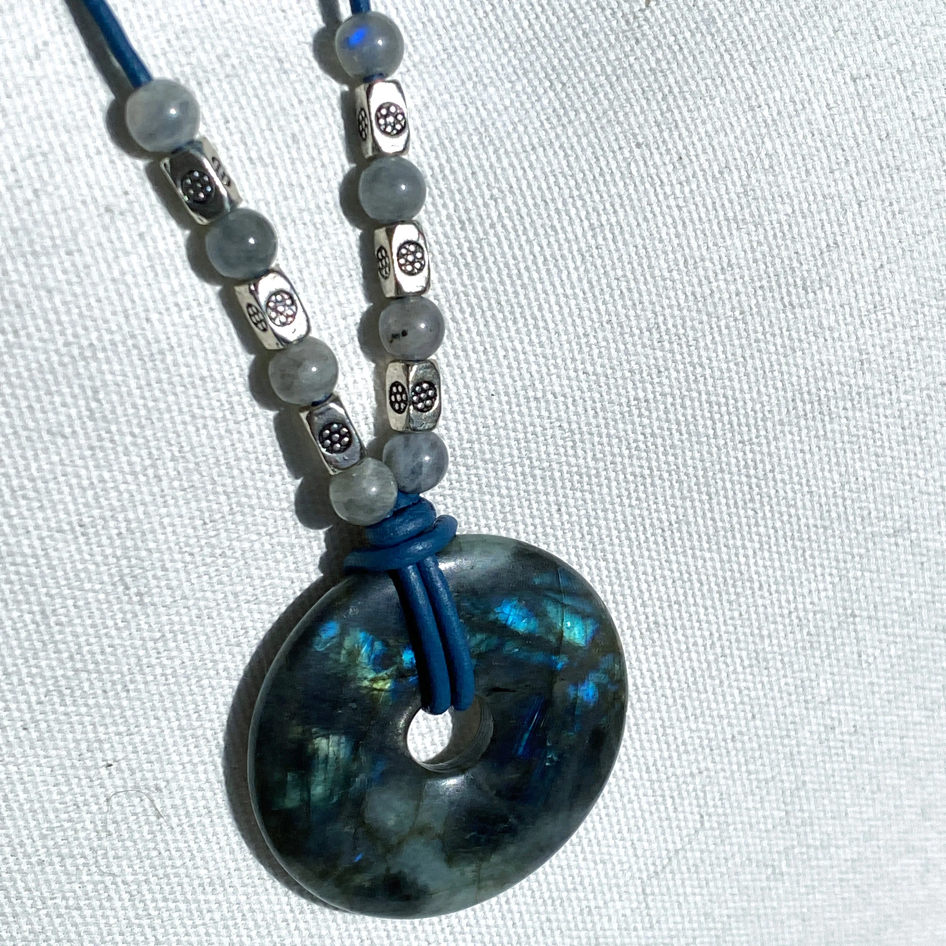 Labradorite Donut Necklace