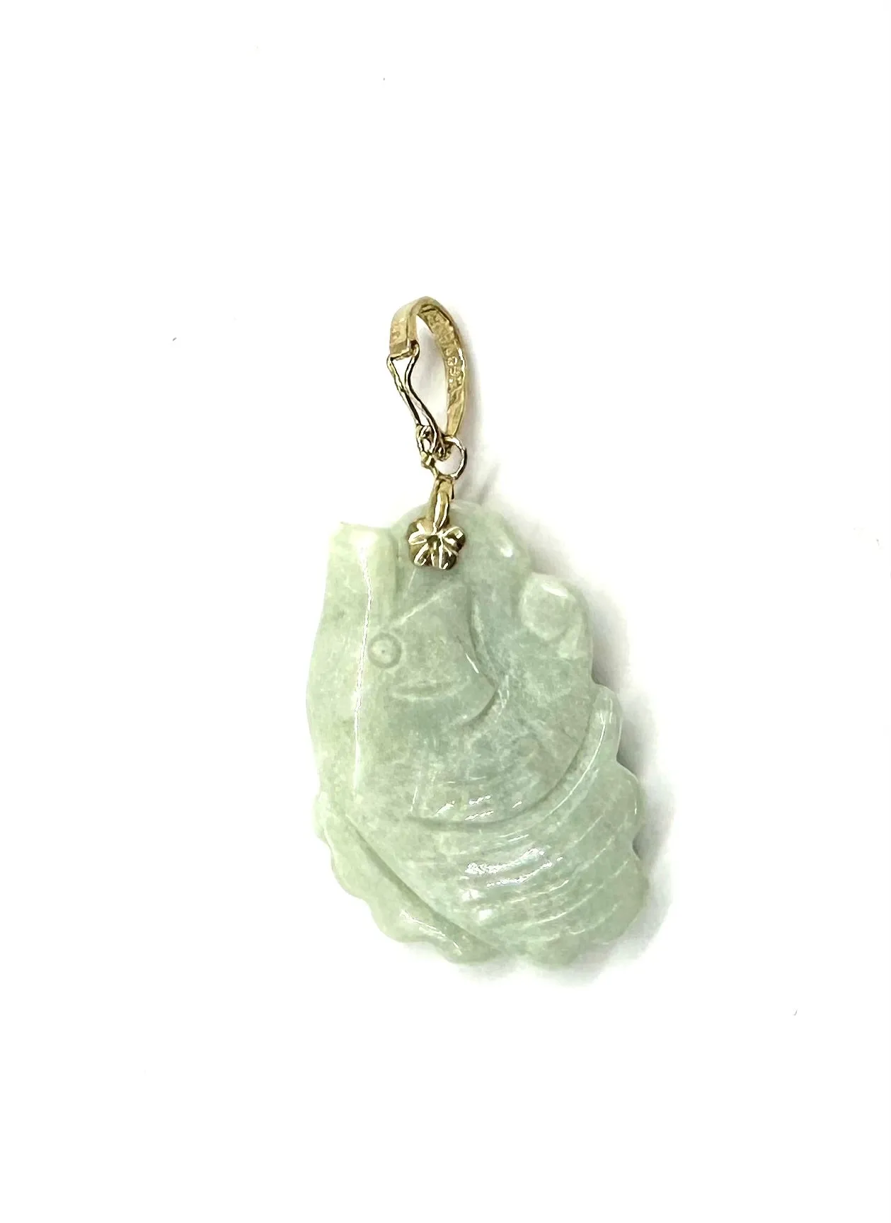 Light Green Jade Carved Fish Pendant