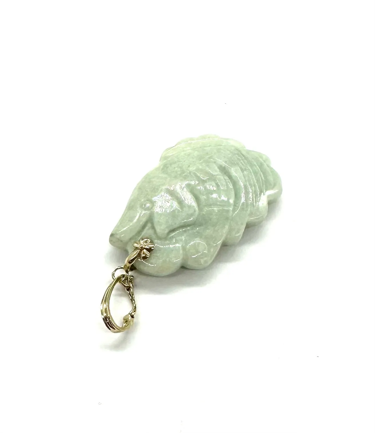 Light Green Jade Carved Fish Pendant