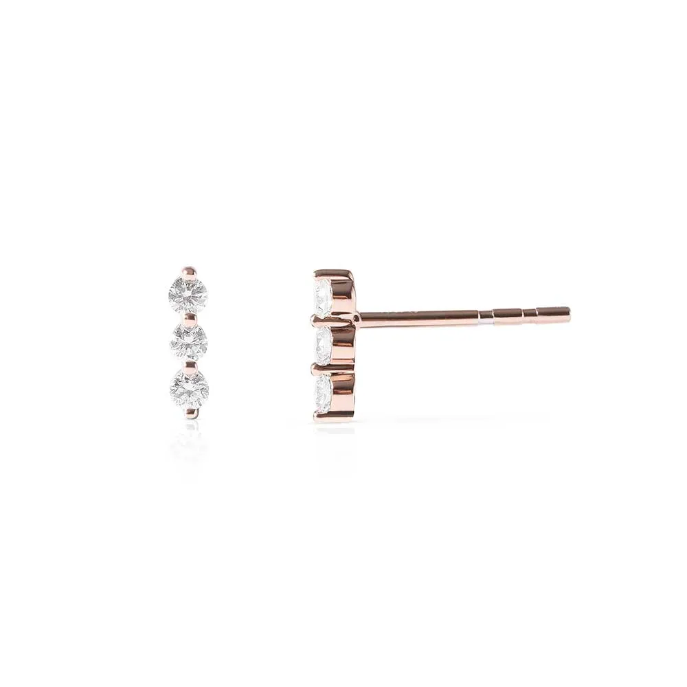 MIA TRIPLE DIAMOND BAR EARRINGS