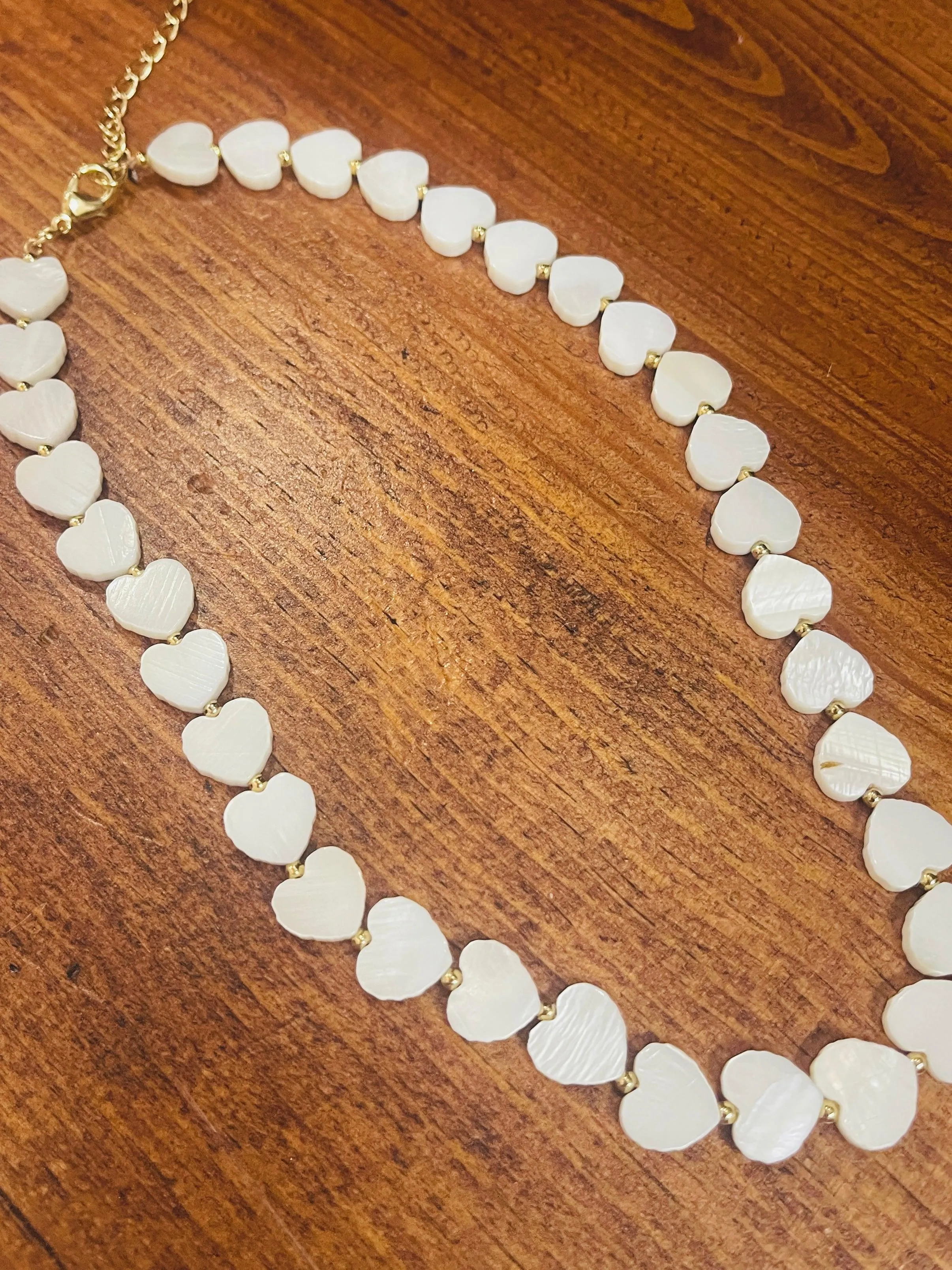 Mother of Pearl Heart Choker