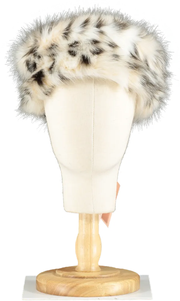 Nana Jacqueline Cream Faux Leopard Hat One Size