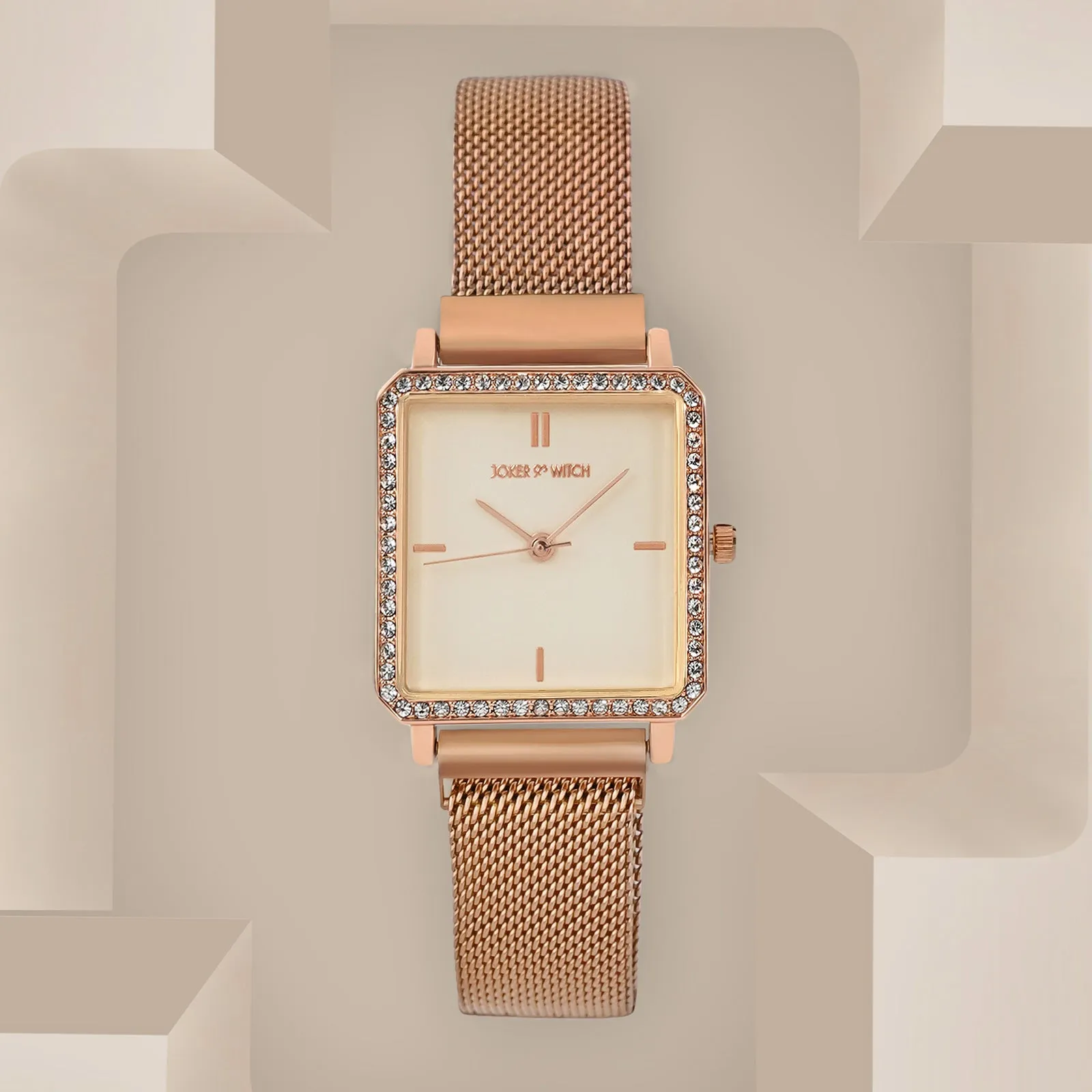 Octa Rhinestone All Rosegold Magnetic Strap Watch