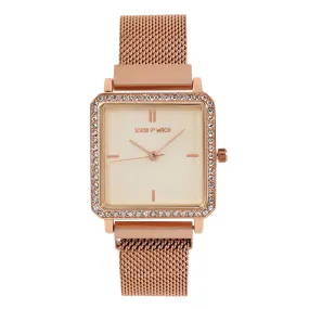 Octa Rhinestone All Rosegold Magnetic Strap Watch