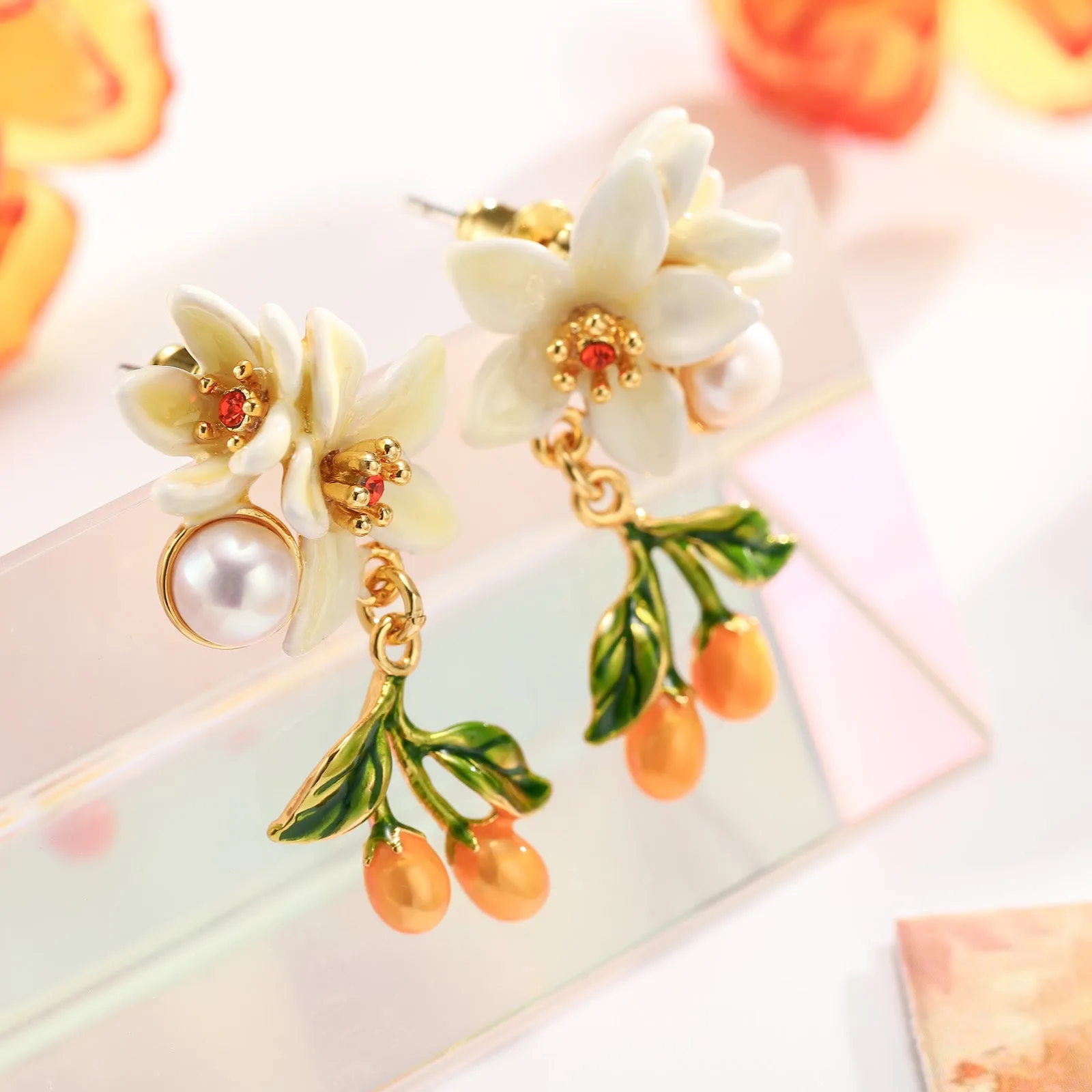 Orange Blossom Earrings