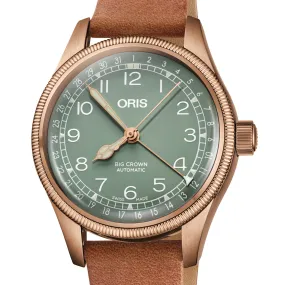 Oris 36MM Big Crown Pointer Date Automatic Green Dial Bronze Case Watch