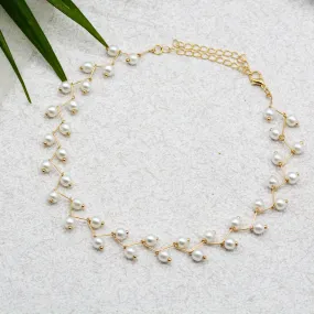 Pearl Bar Gold Choker