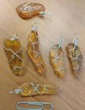 Pendant, Amber Wrapped