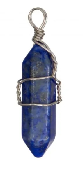 Pendant, Lapis Lazuli Wire Wrapped