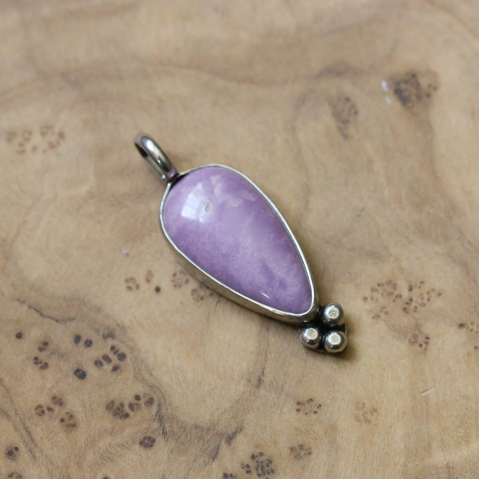 Phosphosiderite Sweetheart Pendant - Phosphosiderite Necklace - Soft Purple Boho Pendant