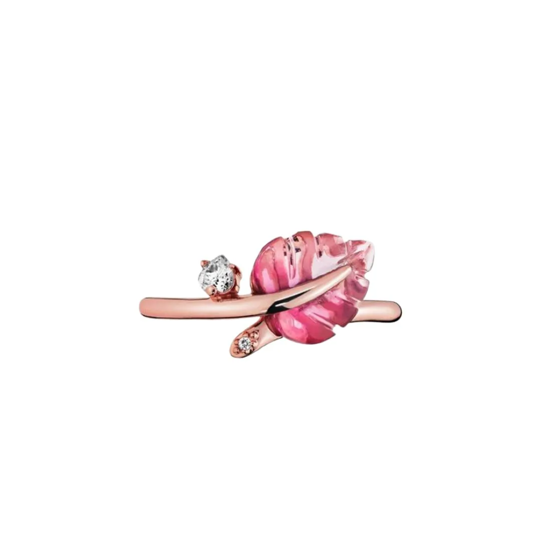 PINK LEAF RING