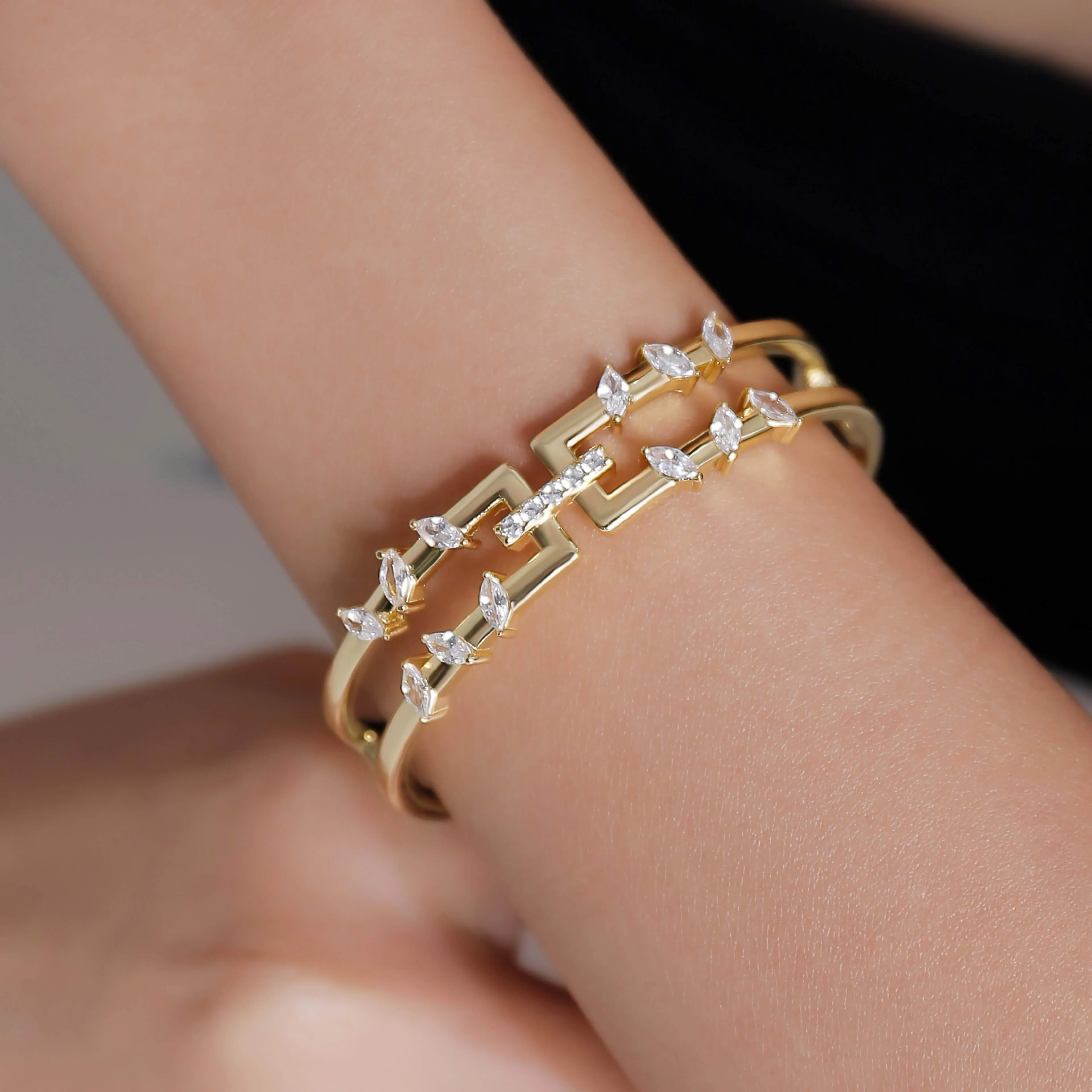 Rectangular Bracelet Jasmine Breeze Collection Designed by Designed by Golnaz Niazmand