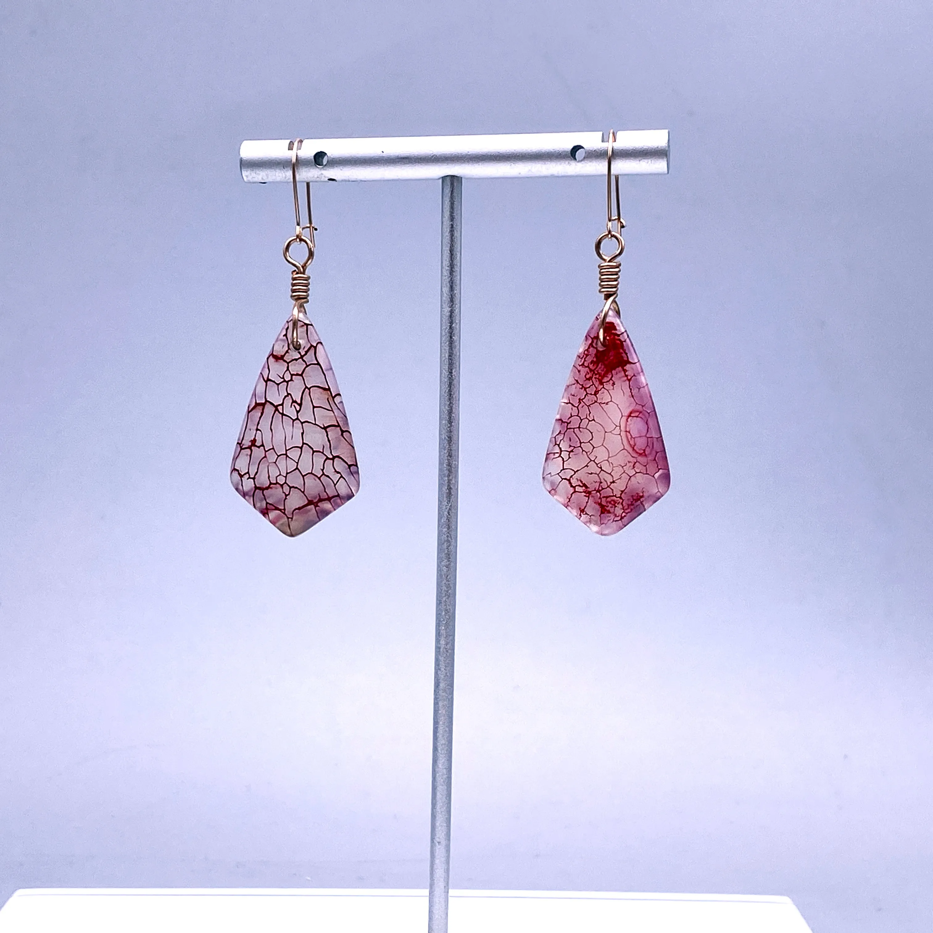 Red Dragon’s Vein Agate gemstone Earrings