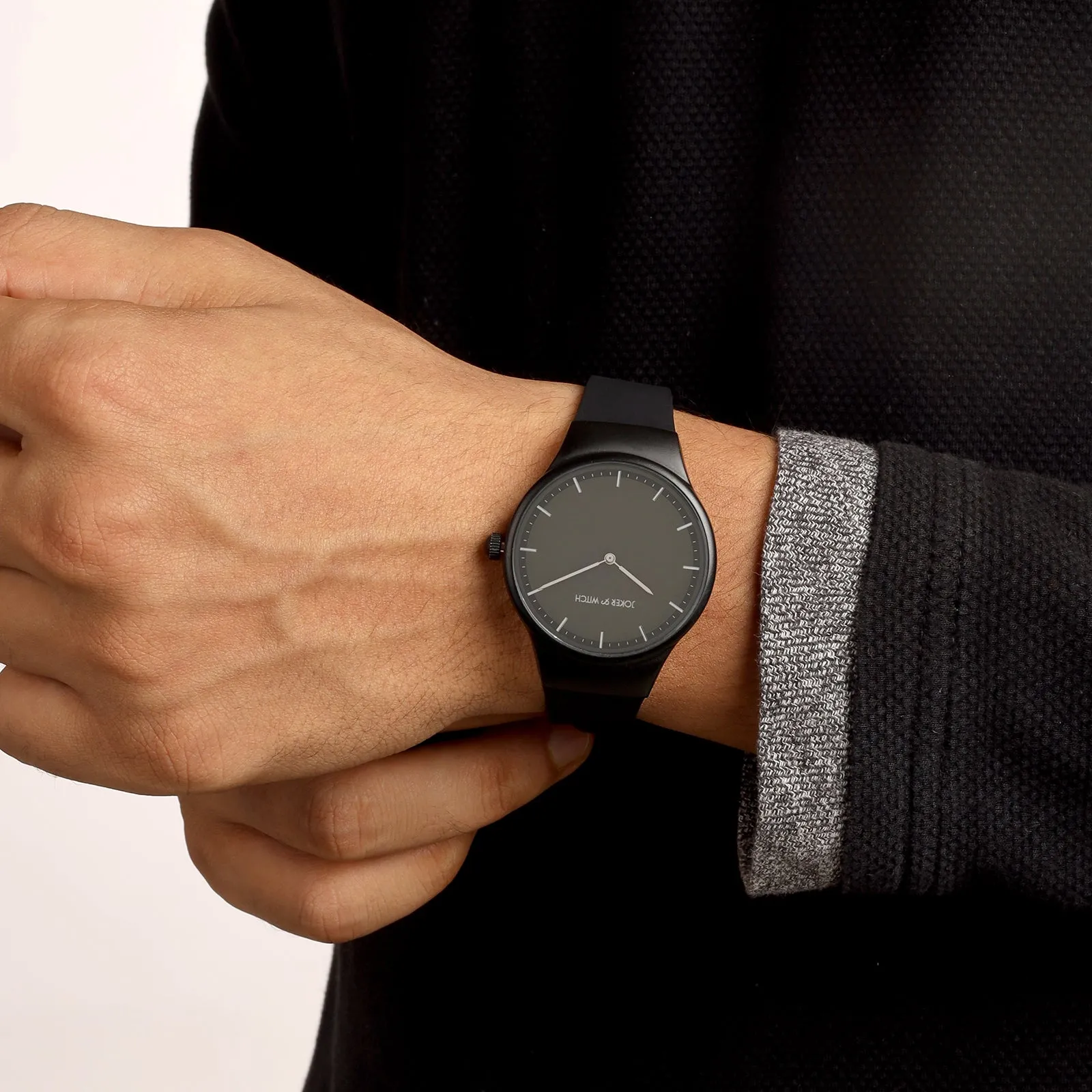 Riviera Black Silicone Strap Watch