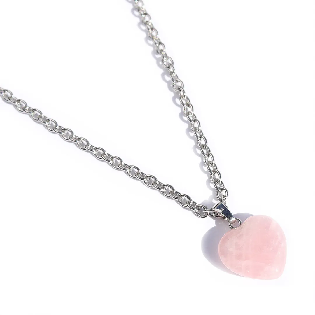 Rose Quartz Heart Necklace