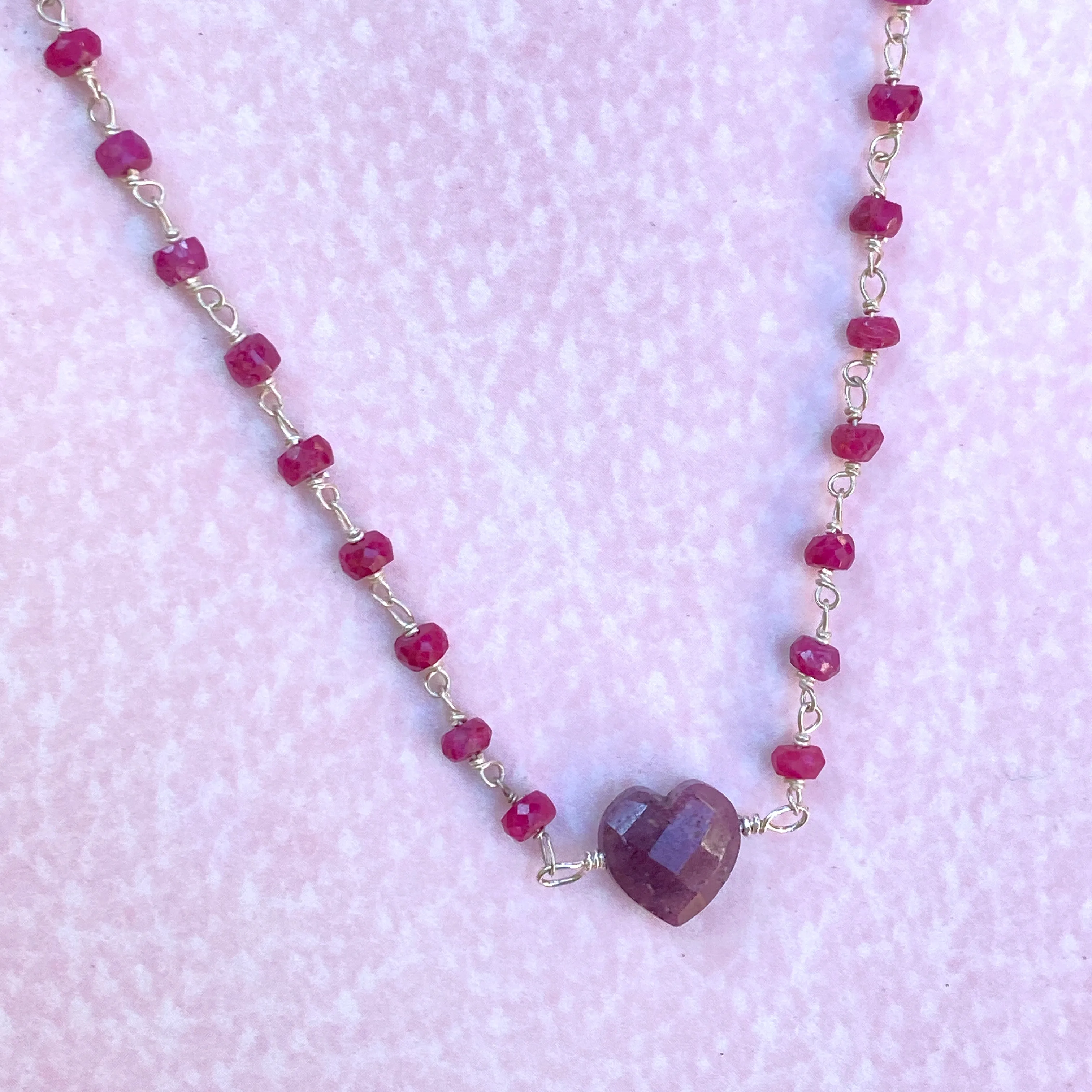 Ruby and Sterling Silver Necklace