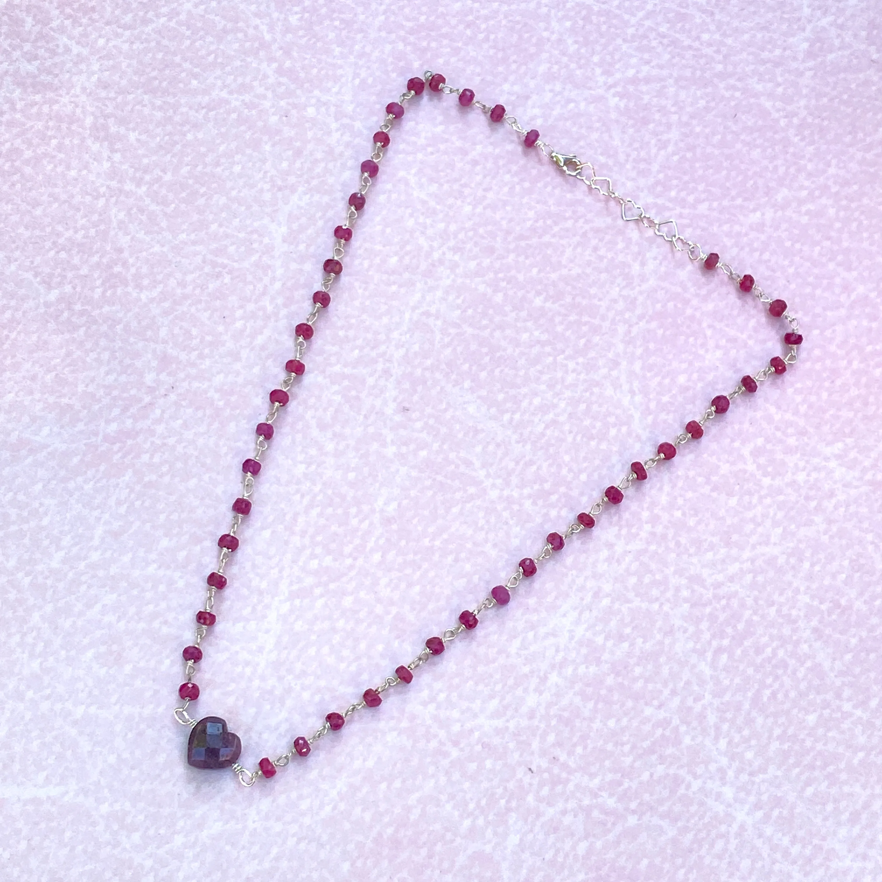 Ruby and Sterling Silver Necklace