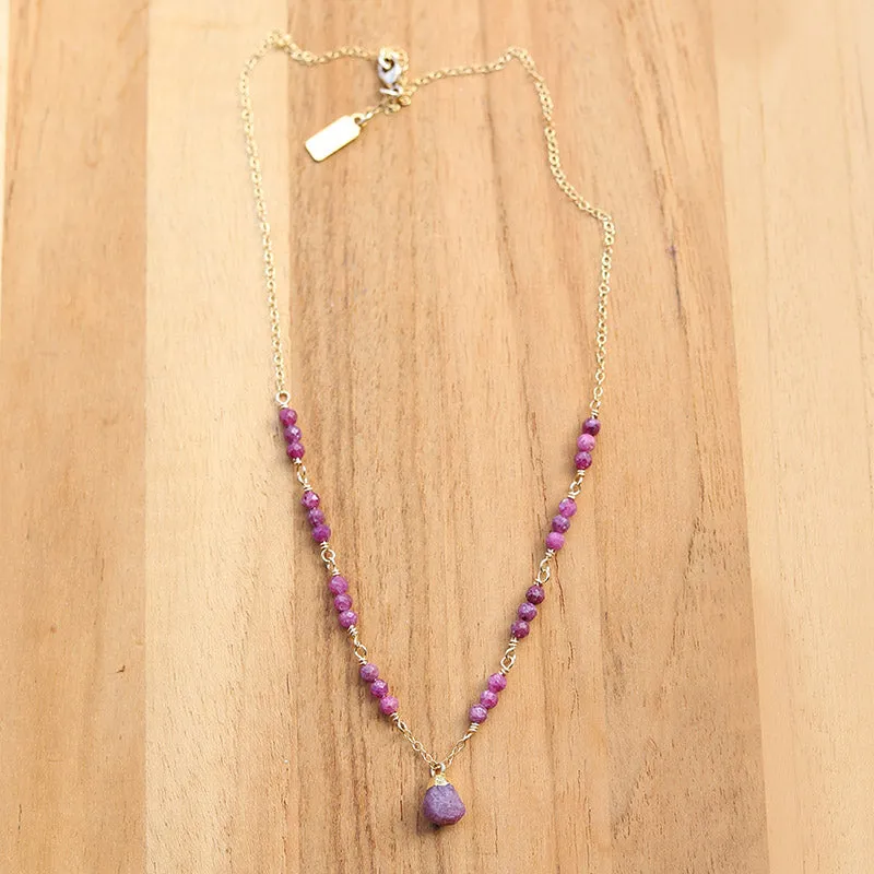 Ruby Delicate Chain Necklace