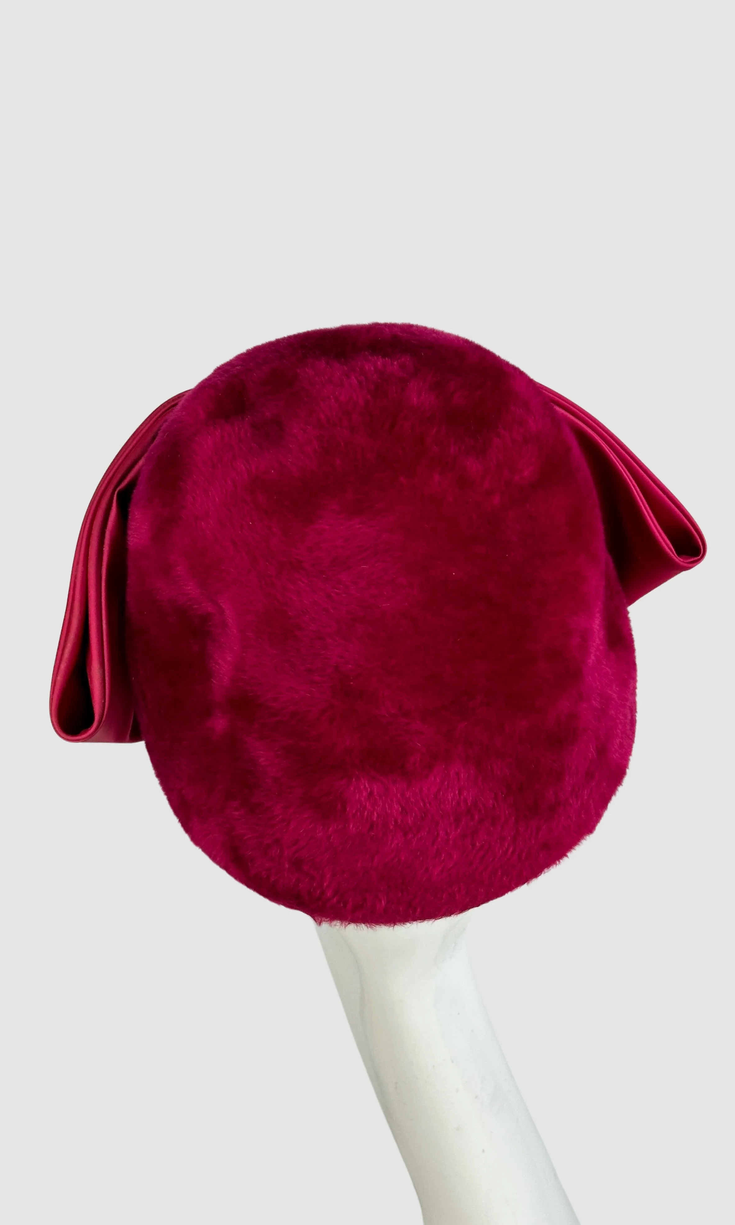 SCHIAPARELLI SHOCKING PINK 60s Cloche Hat with Bow