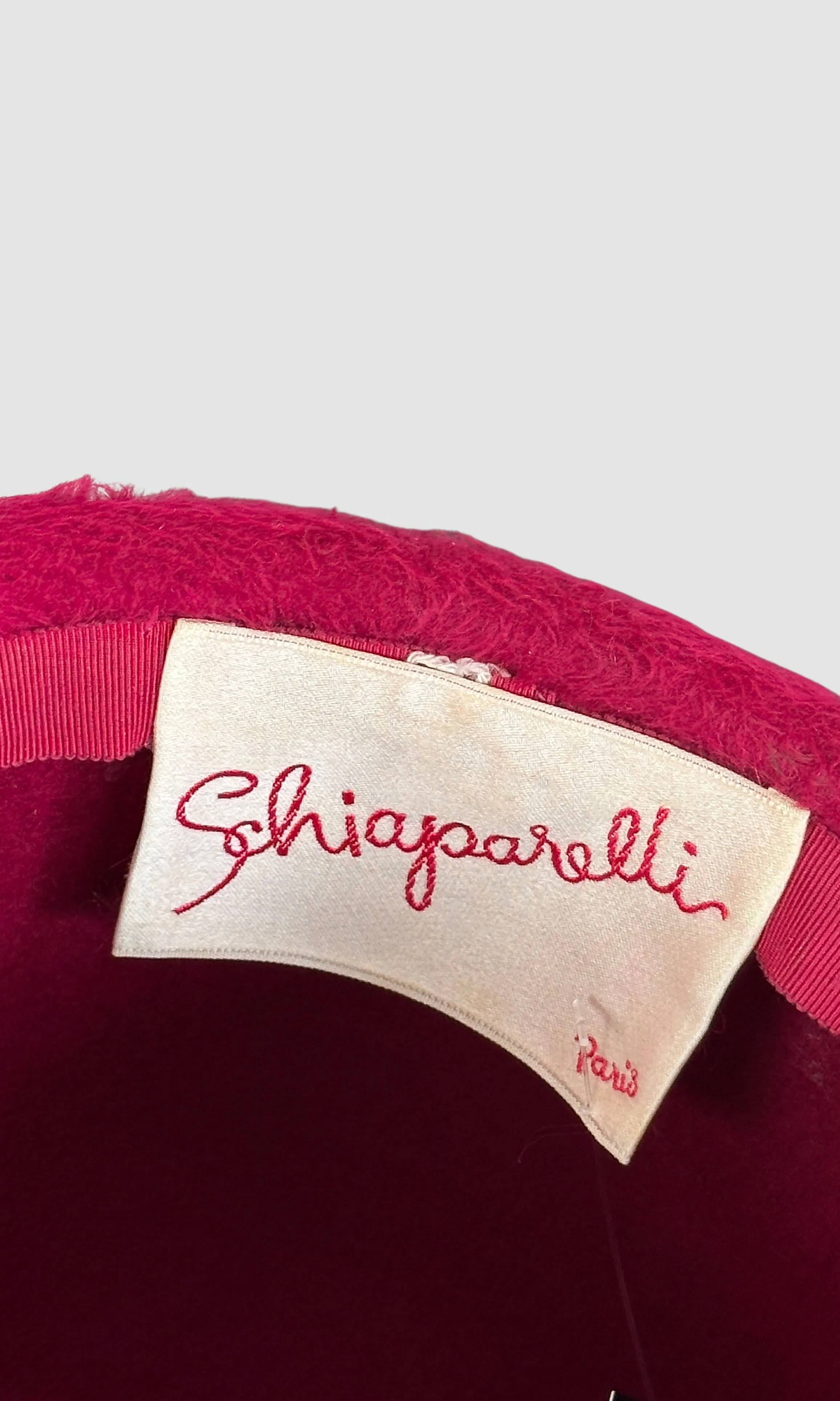 SCHIAPARELLI SHOCKING PINK 60s Cloche Hat with Bow