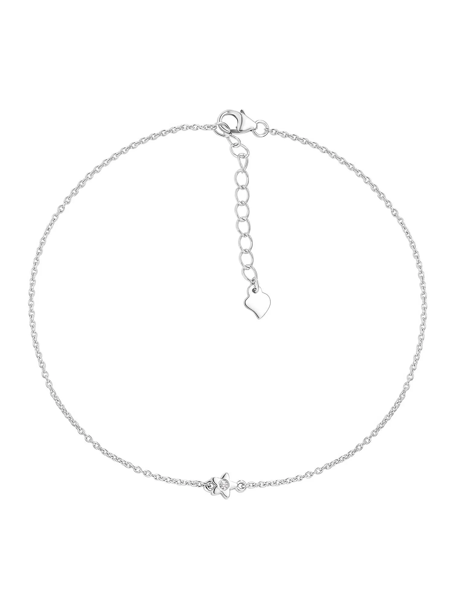 Shreya Flower Design Anklet For Women In Pure Silver