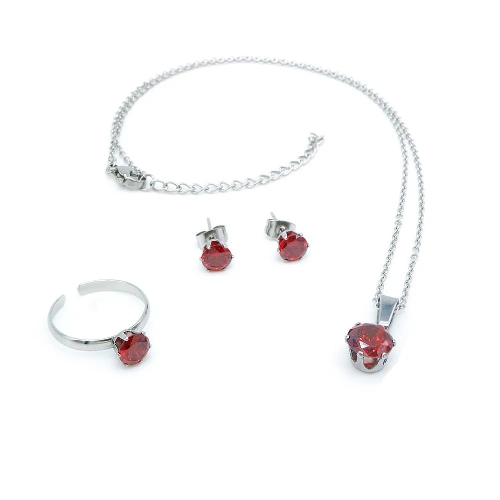 Siam Birthstone Jewelry Set