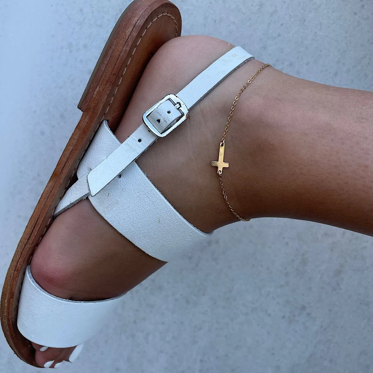 Side Cross Anklet