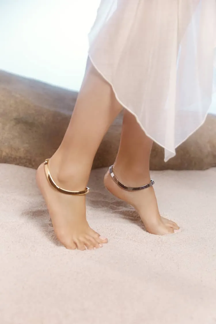 Silver ankle bracelet