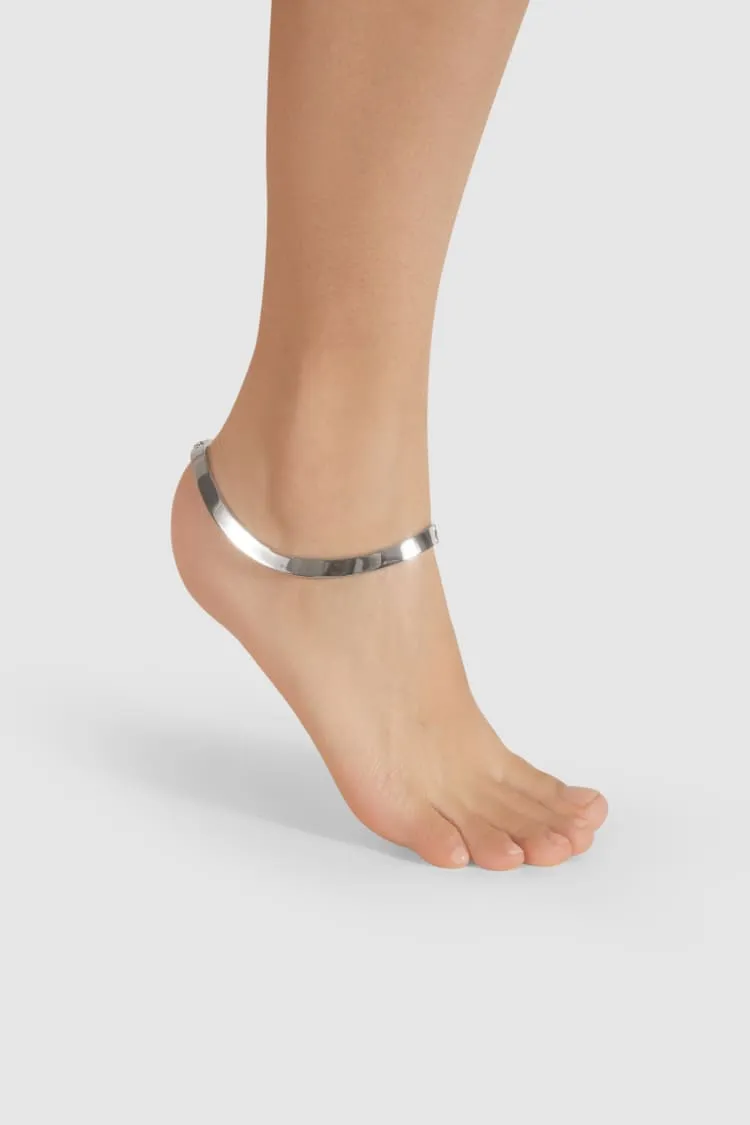 Silver ankle bracelet