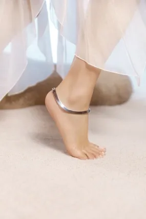 Silver ankle bracelet