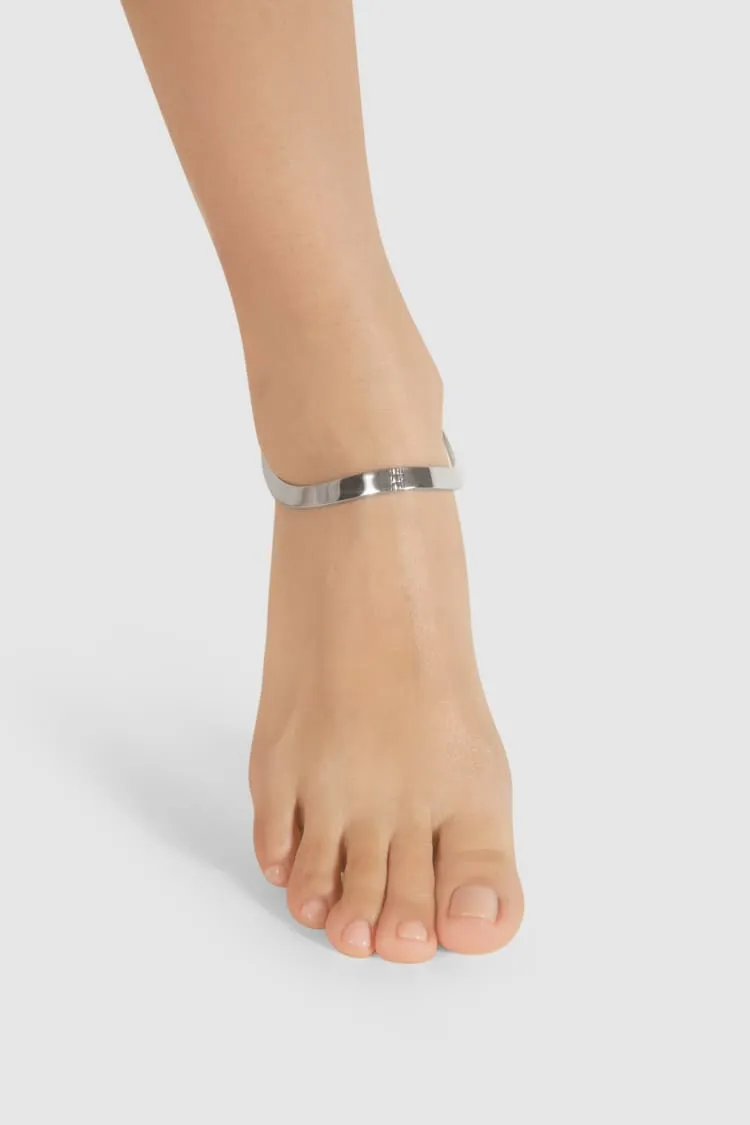 Silver ankle bracelet