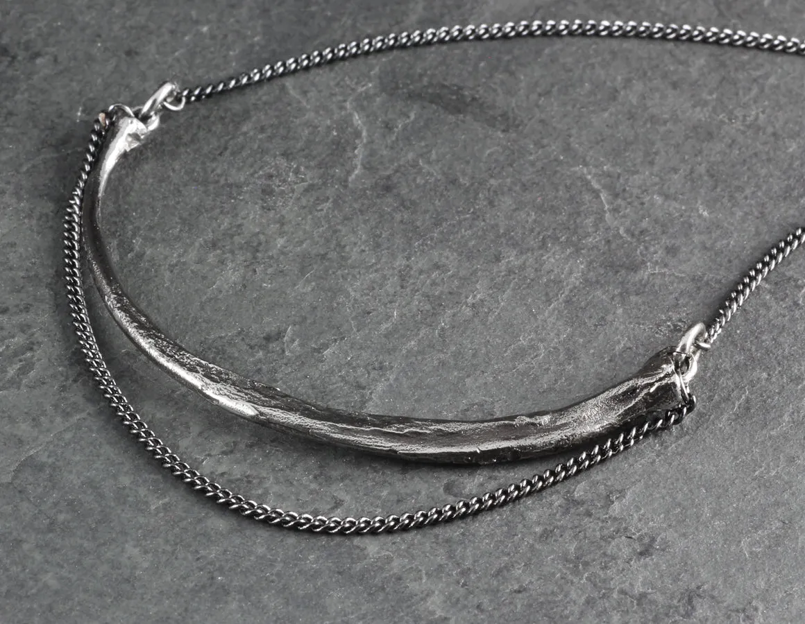 Snake Rib Necklace - Silver